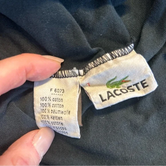 Lacoste Men’s Black 100% Cotton V Neck Short Sleeve T-Shirt, Size 7 (2XL) - Picture 12 of 14